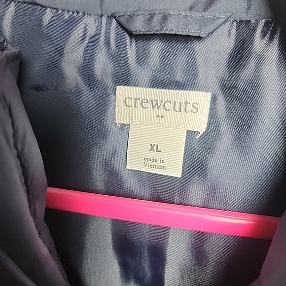 J Crew Crewcuts Navy Blue Quilted Full Zip Polyester Vest Size XL - Picture 3 of 8